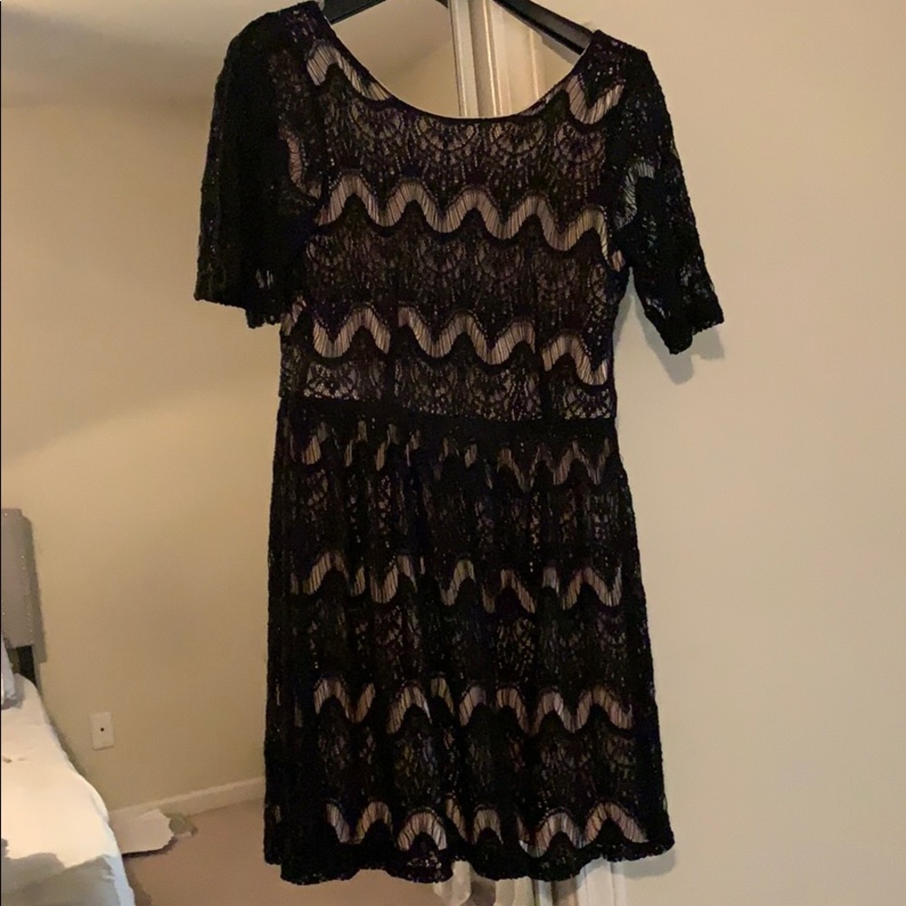 Black lace skater dress